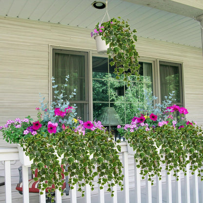 2pcs Artificial Hanging Plants 24" Fake Ivy Vine Faux Ivy Leaves Hanging Plant Greenery for Wall House Room Patio Indoor Outdoor Home Shelf Office Wedding Decor