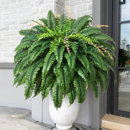 48 inch 128 Leaves Artificial Ferns for Outdoors Look Real Fake Ferns