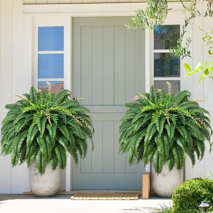 48 inch 128 Leaves Artificial Ferns for Outdoors Look Real Fake Ferns