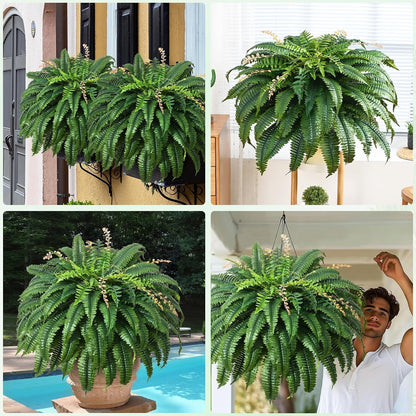 48 inch 128 Leaves Artificial Ferns for Outdoors Look Real Fake Ferns