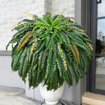 48 inch 128 Leaves Artificial Ferns for Outdoors Look Real Fake Ferns