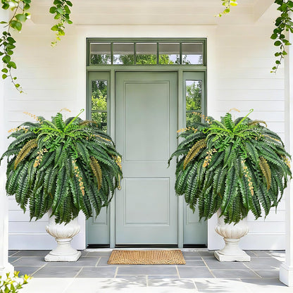 48 inch 128 Leaves Artificial Ferns for Outdoors Look Real Fake Ferns