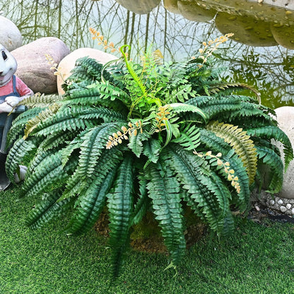 48 inch 128 Leaves Artificial Ferns for Outdoors Look Real Fake Ferns