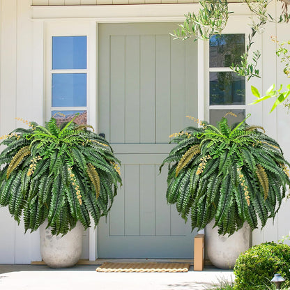 48 inch 128 Leaves Artificial Ferns for Outdoors Look Real Fake Ferns