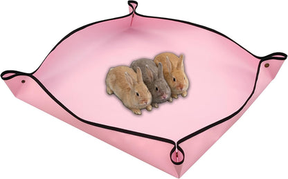 Waterproof Pet Playpen Mats for Bunny, 1 Pack Plastic Floor Mat 59 x 39 in, Reusable Black Cage Liner for Hamsters, Ferrets, Guinea Pig, Rabbits and Other Small Animals