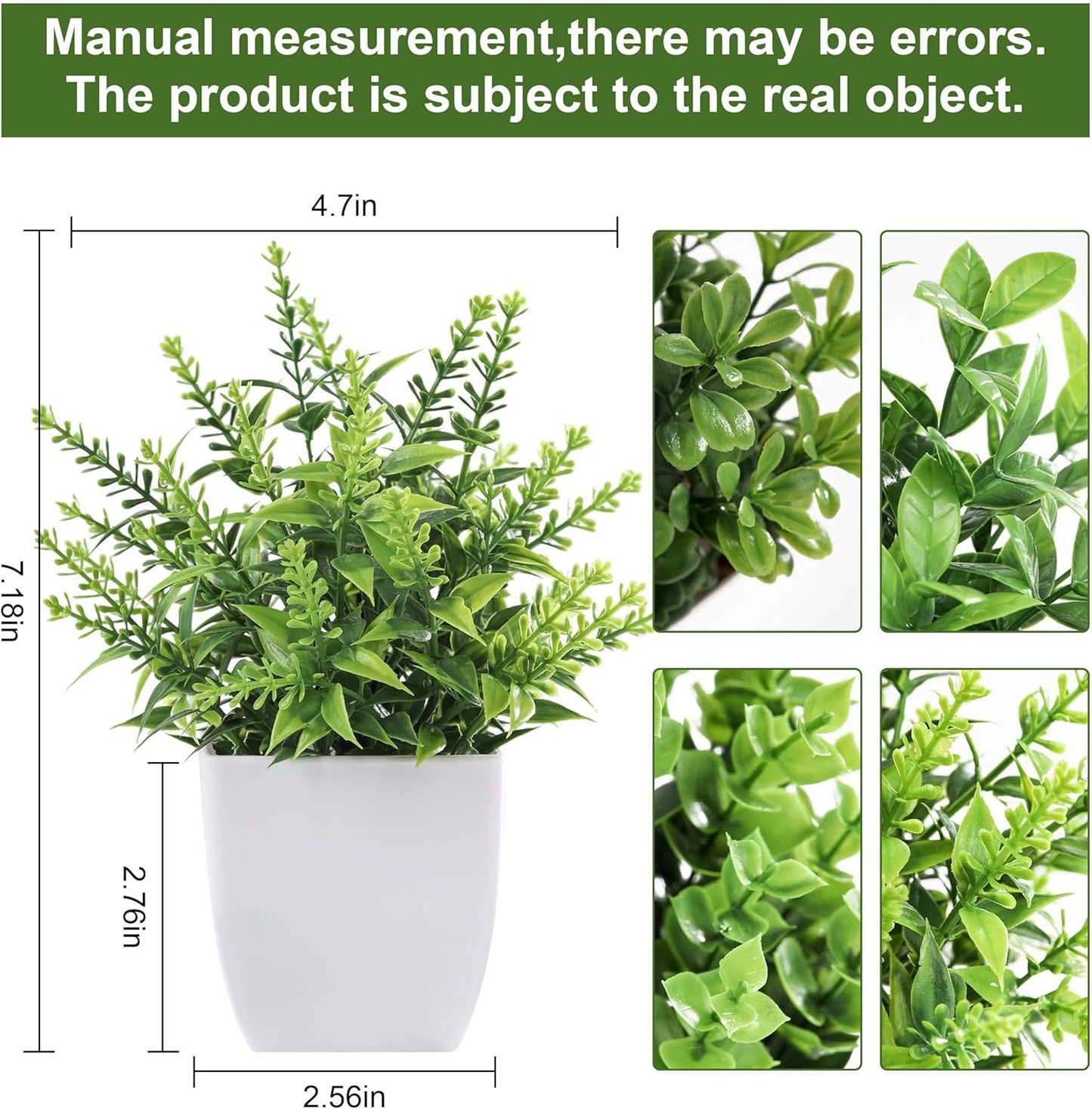 4 Pack Mini Fake Plants, Artificial Plants for Bathroom Home Decor | Frosted eucalyptus look, easy-care artificial greenery, for desk shelf windowsill office tabletop dorm and classroom decor