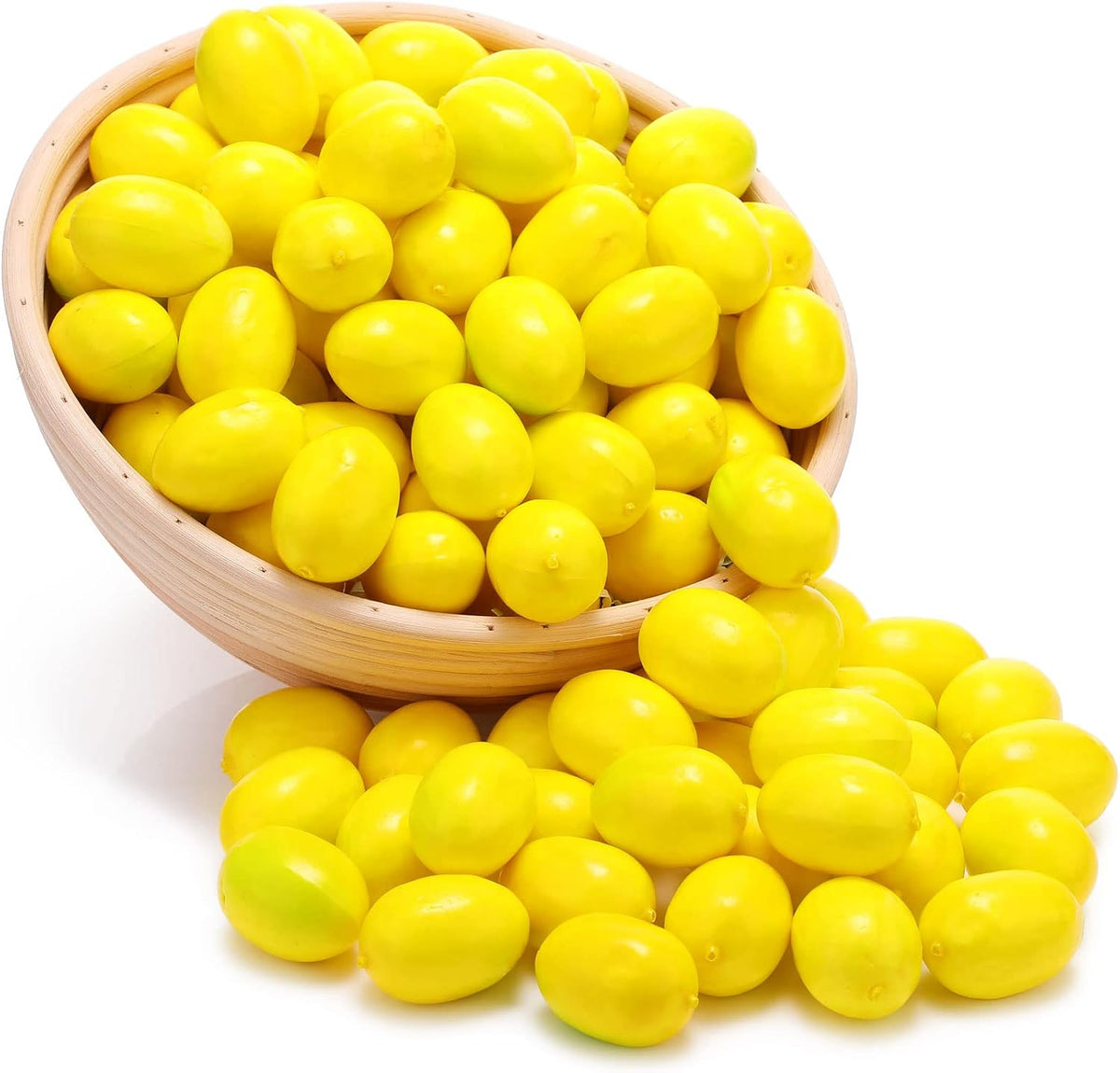 100 Pcs Fake Lemons Decor Artificial Faux Lemon Bowl Filler, 1.2x1.8 in