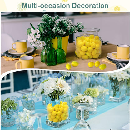 100 Pcs Fake Lemons Decor Artificial Faux Lemon Bowl Filler, 1.2x1.8 in