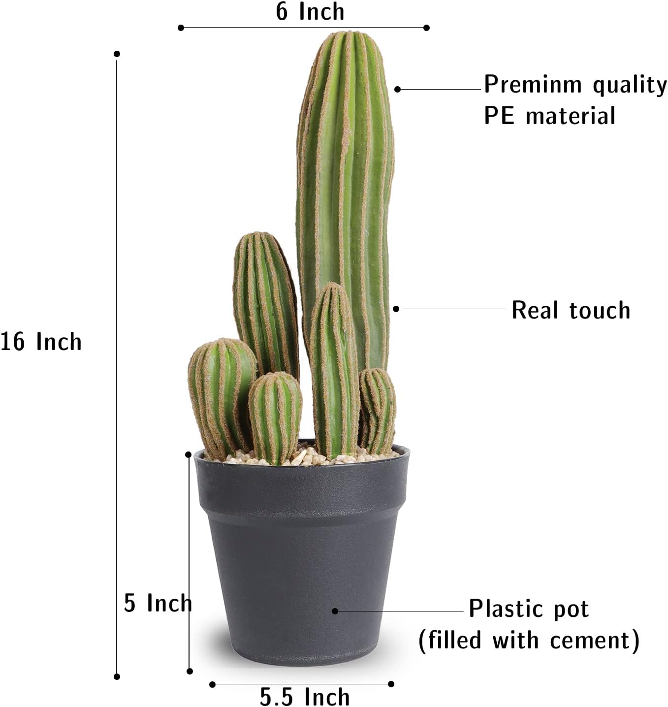 Artificial Cactus Fake Big Cactus 24 Inch Faux Cacti Plants for Home Garden Office Store Decoration