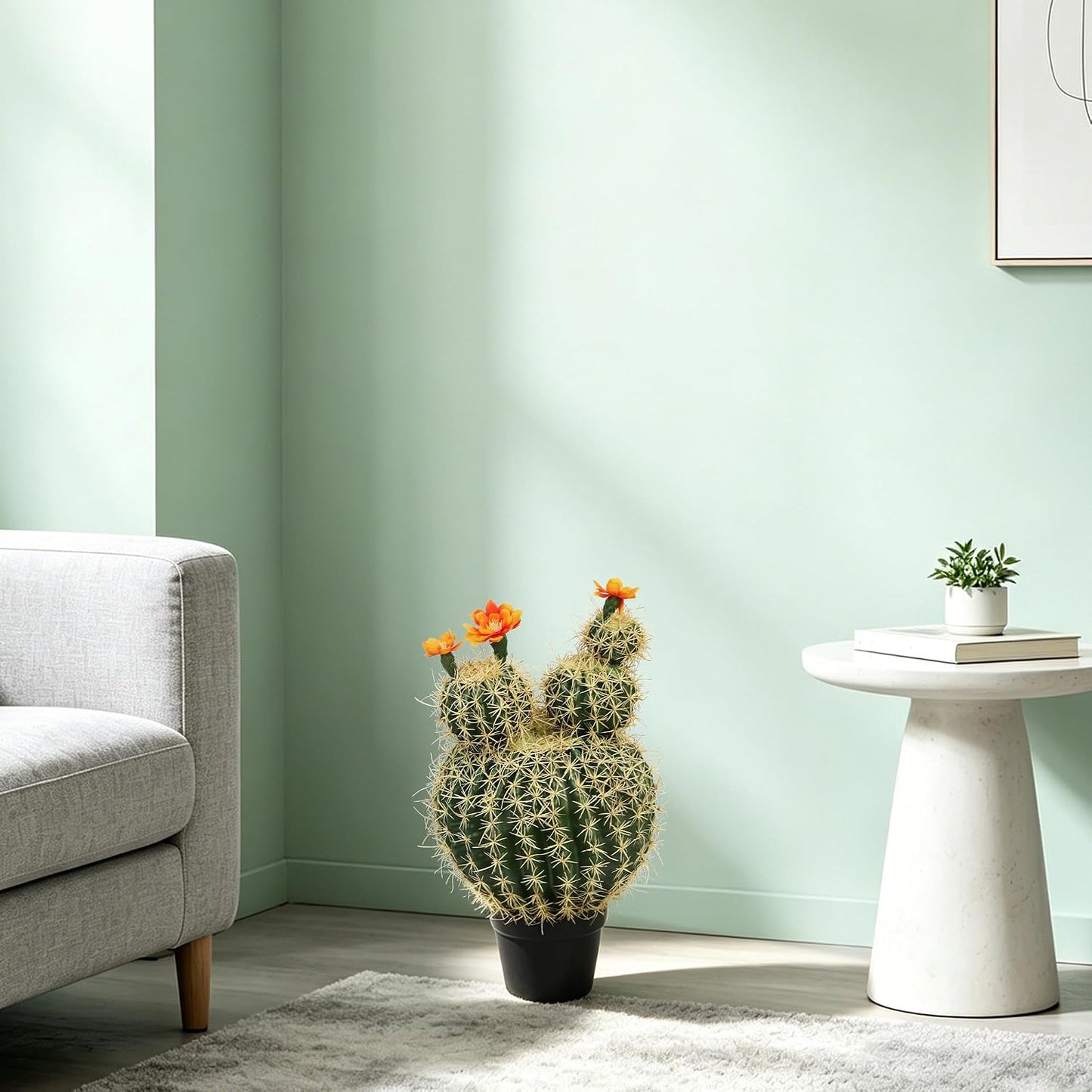 Artificial Cactus Fake Big Cactus 24 Inch Faux Cacti Plants for Home Garden Office Store Decoration