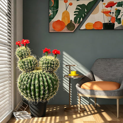 Artificial Cactus Fake Big Cactus 24 Inch Faux Cacti Plants for Home Garden Office Store Decoration