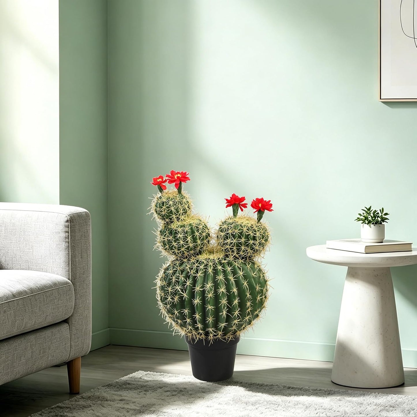 Artificial Cactus Fake Big Cactus 24 Inch Faux Cacti Plants for Home Garden Office Store Decoration