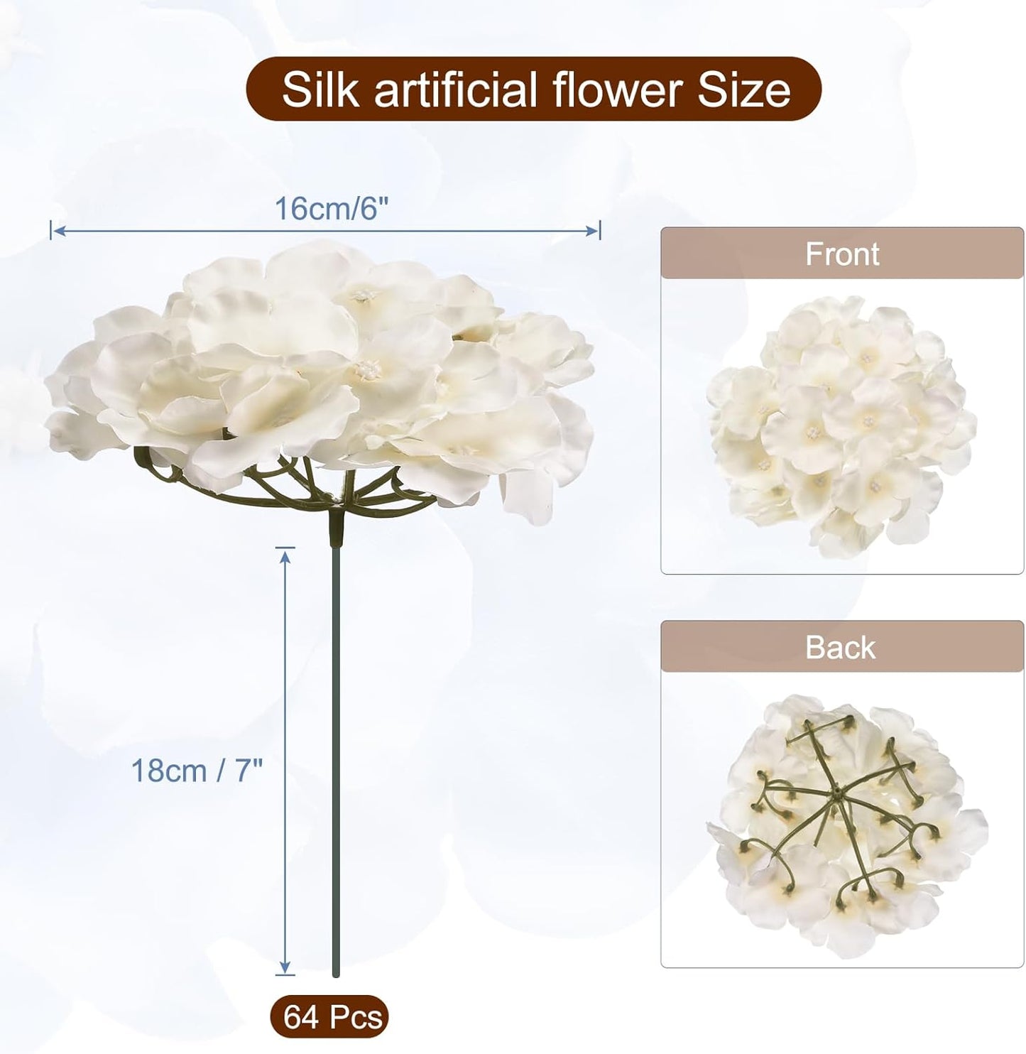 Silk Artificial Hydrangea Flowers, Pink Artificial Flowers Heads with Stems, Full Hydrangea Flowers for Wedding Centerpieces, Party Decoration 30 Set