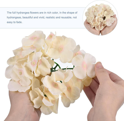 Silk Artificial Hydrangea Flowers, Pink Artificial Flowers Heads with Stems, Full Hydrangea Flowers for Wedding Centerpieces, Party Decoration 30 Set