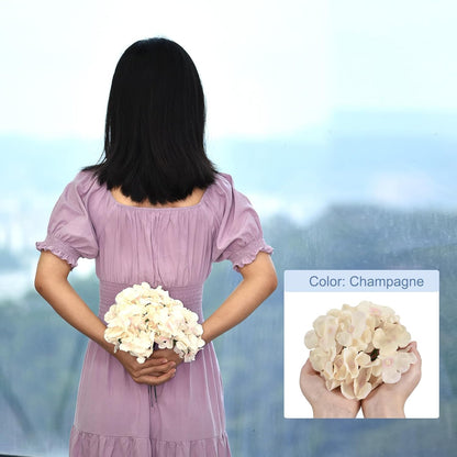 Silk Artificial Hydrangea Flowers, Pink Artificial Flowers Heads with Stems, Full Hydrangea Flowers for Wedding Centerpieces, Party Decoration 30 Set