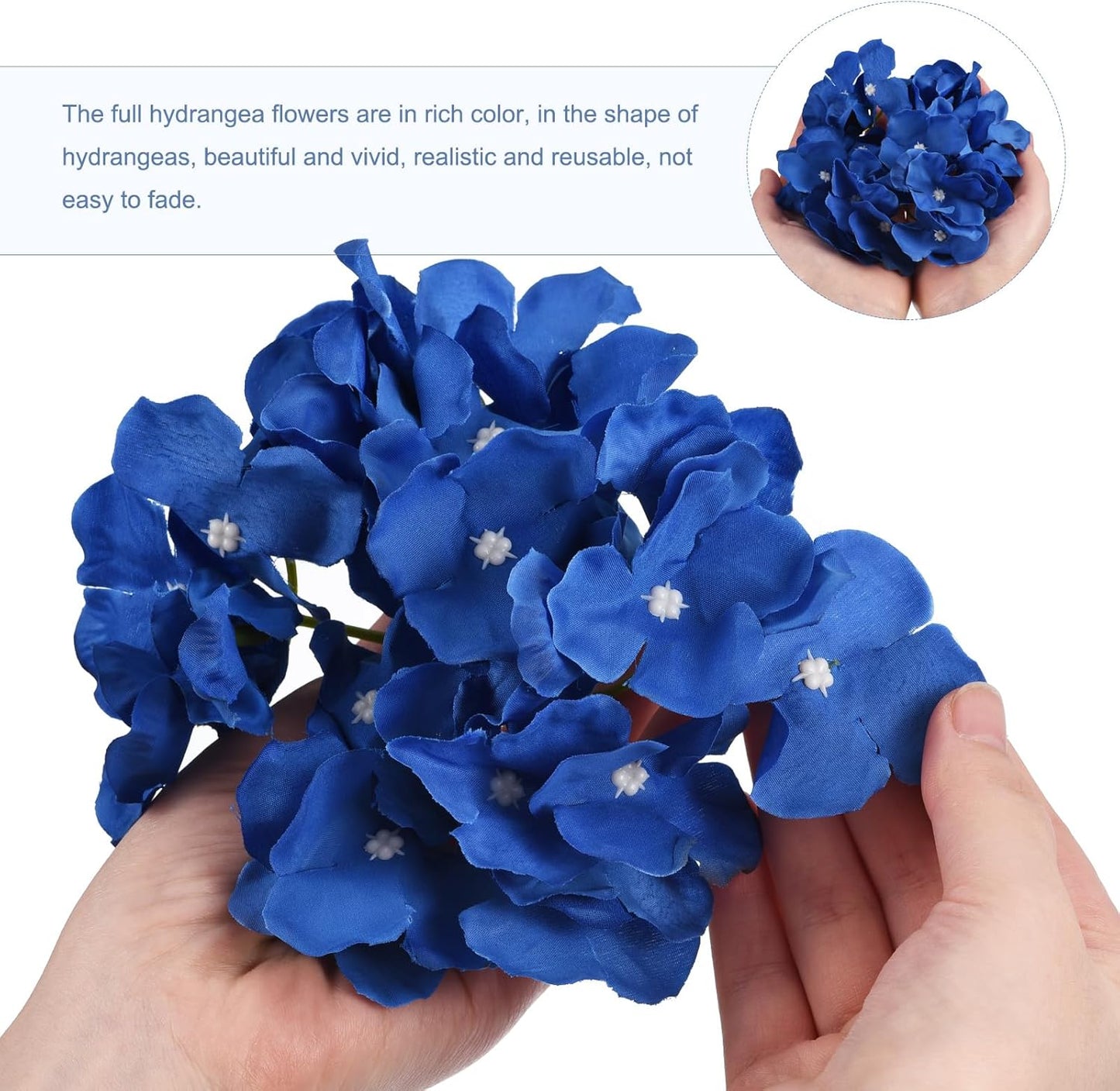 Silk Artificial Hydrangea Flowers, Pink Artificial Flowers Heads with Stems, Full Hydrangea Flowers for Wedding Centerpieces, Party Decoration 30 Set