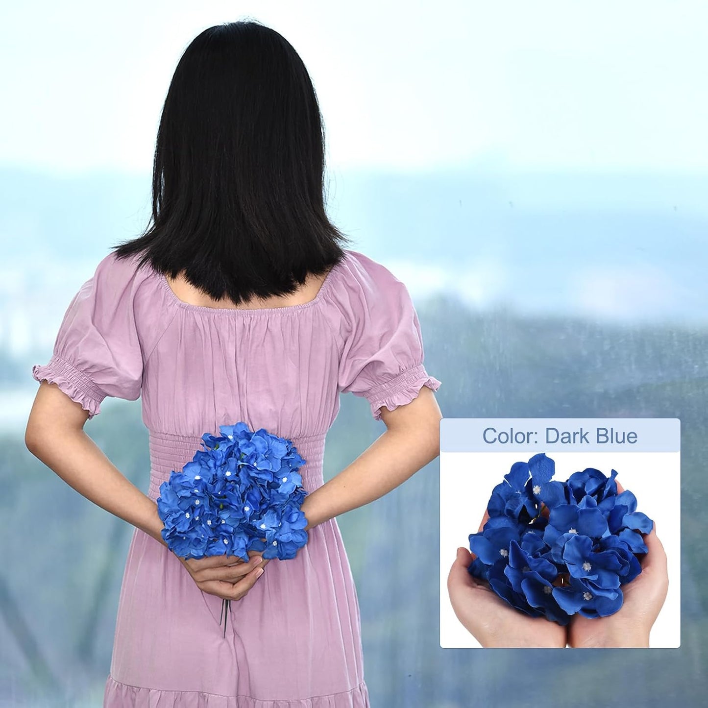 Silk Artificial Hydrangea Flowers, Pink Artificial Flowers Heads with Stems, Full Hydrangea Flowers for Wedding Centerpieces, Party Decoration 30 Set