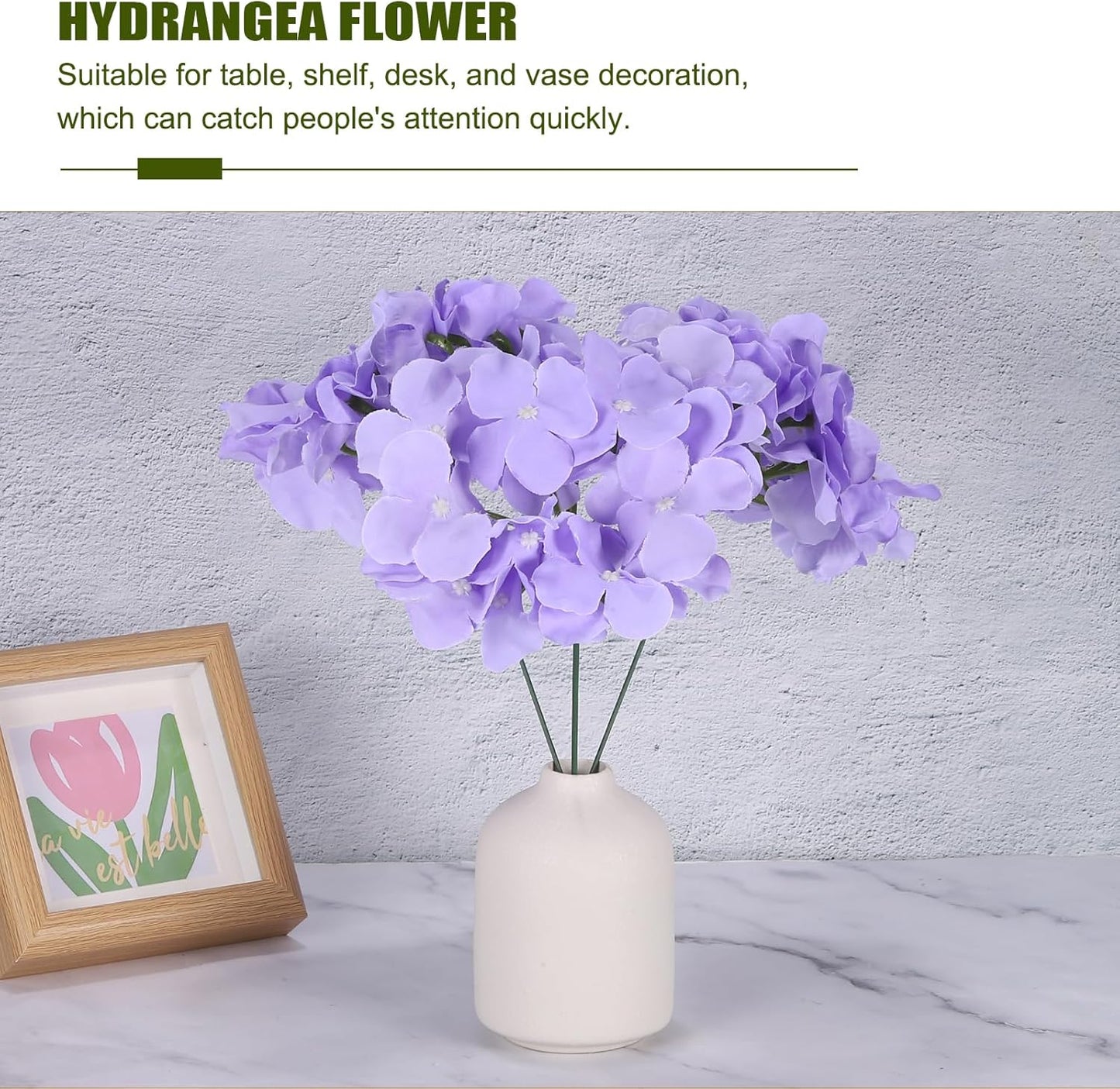 Silk Artificial Hydrangea Flowers, Pink Artificial Flowers Heads with Stems, Full Hydrangea Flowers for Wedding Centerpieces, Party Decoration 30 Set