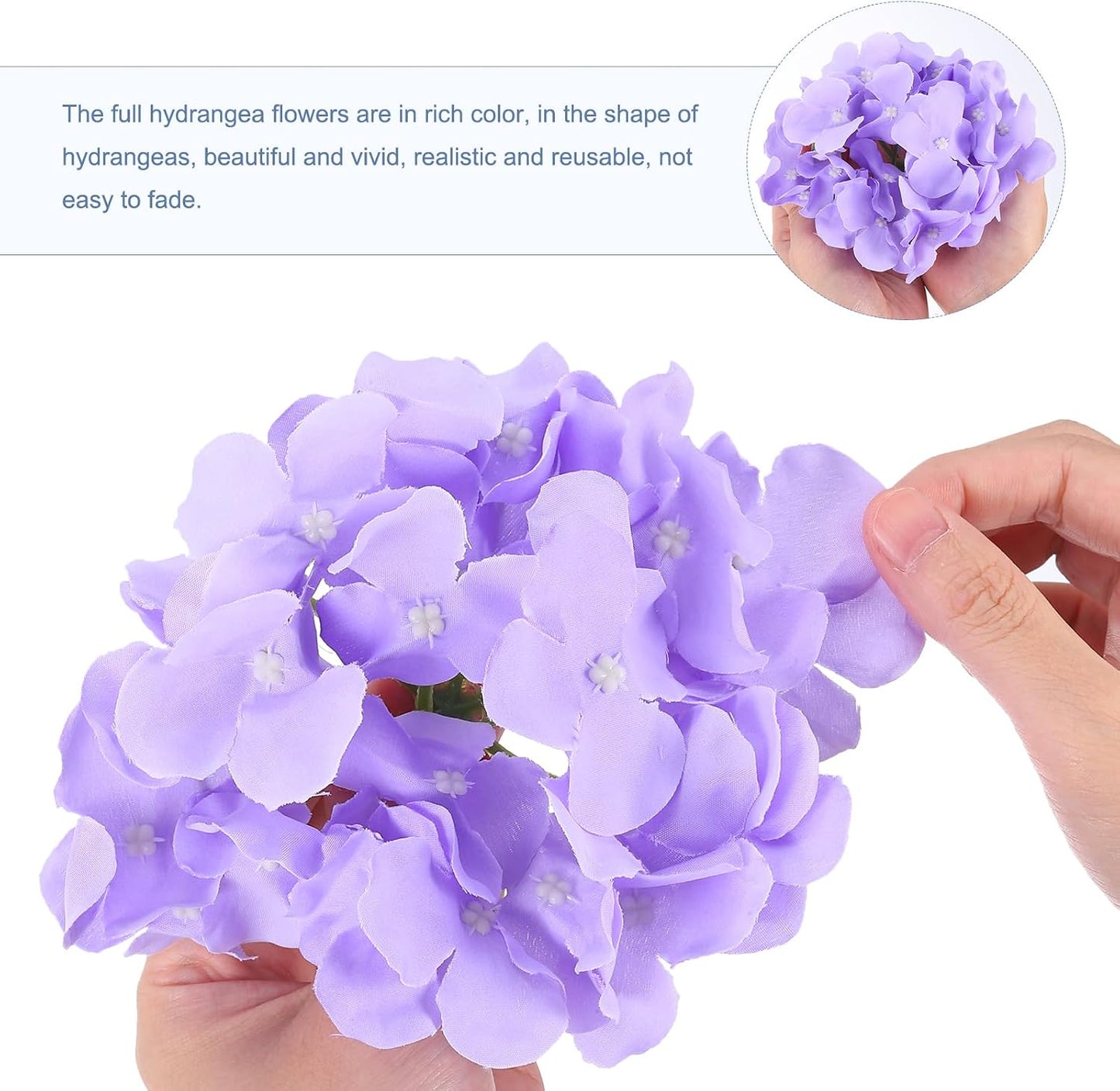 Silk Artificial Hydrangea Flowers, Pink Artificial Flowers Heads with Stems, Full Hydrangea Flowers for Wedding Centerpieces, Party Decoration 30 Set