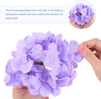 Silk Artificial Hydrangea Flowers, Pink Artificial Flowers Heads with Stems, Full Hydrangea Flowers for Wedding Centerpieces, Party Decoration 30 Set