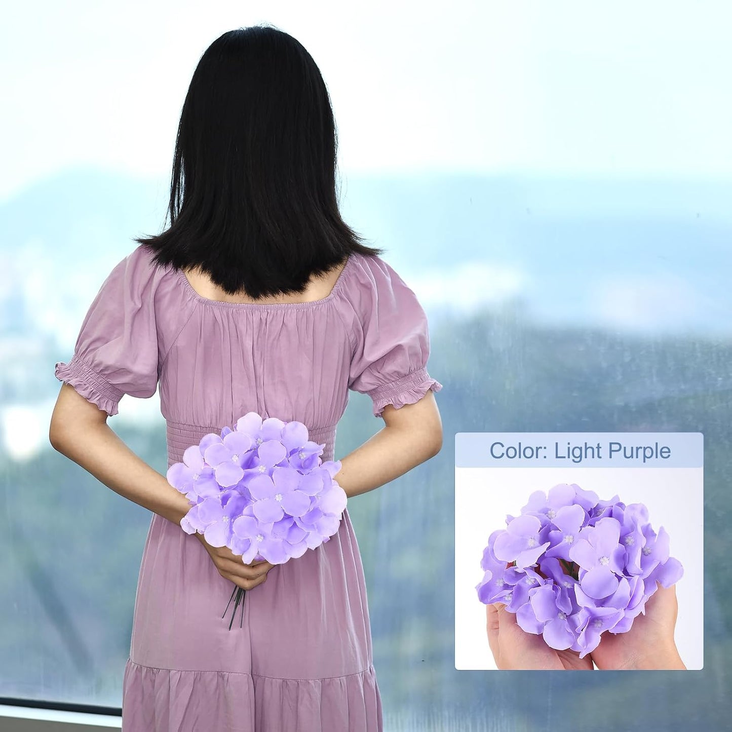 Silk Artificial Hydrangea Flowers, Pink Artificial Flowers Heads with Stems, Full Hydrangea Flowers for Wedding Centerpieces, Party Decoration 30 Set
