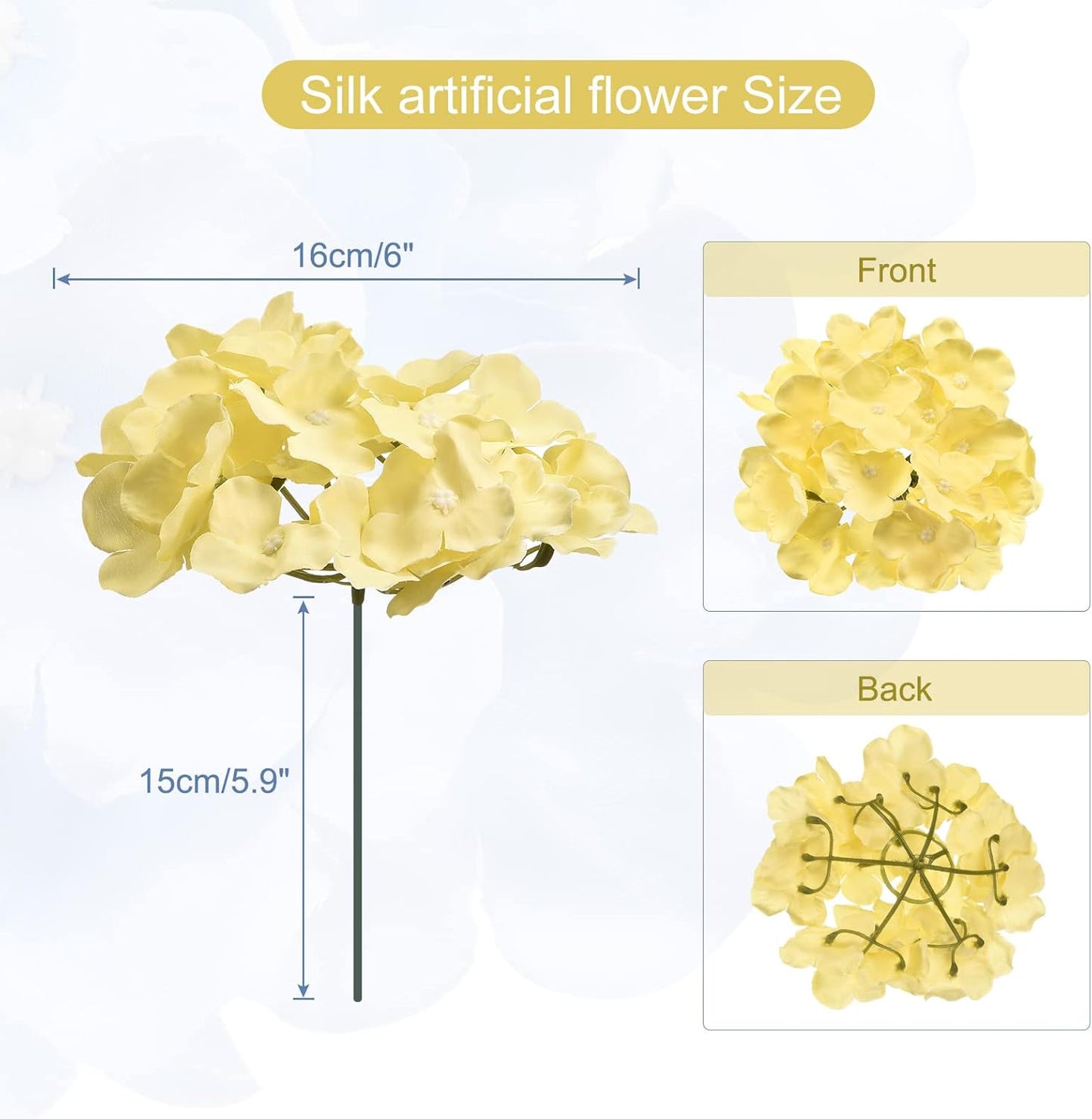 Silk Artificial Hydrangea Flowers, Pink Artificial Flowers Heads with Stems, Full Hydrangea Flowers for Wedding Centerpieces, Party Decoration 30 Set