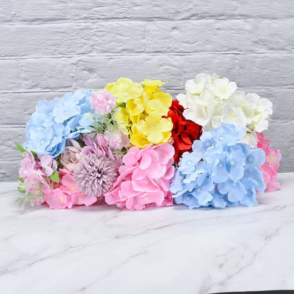 Silk Artificial Hydrangea Flowers, Pink Artificial Flowers Heads with Stems, Full Hydrangea Flowers for Wedding Centerpieces, Party Decoration 30 Set
