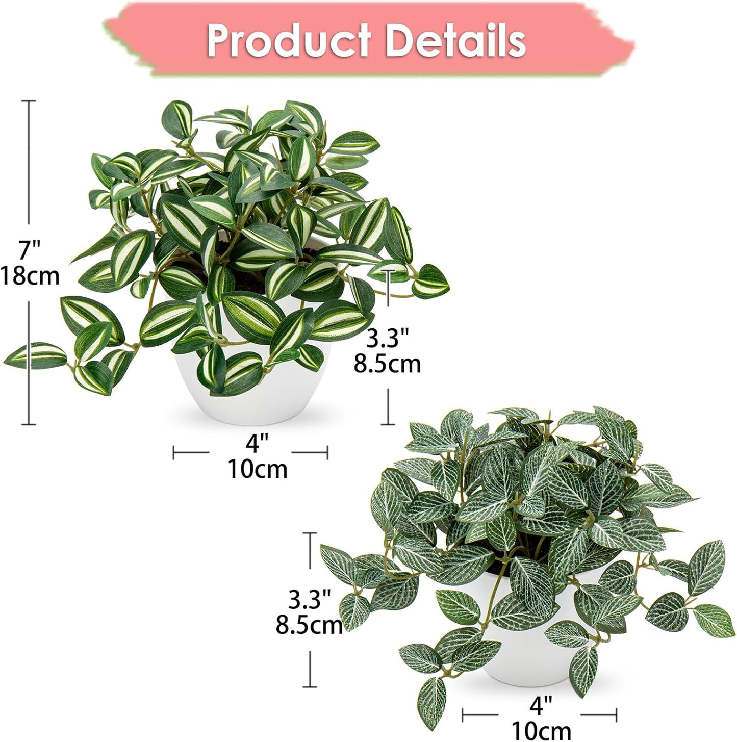 Artificial English Ivy Hanging Plants 2pcs Faux Ivy Vines with Black Pot Small Fake Potted Greenery Plant for Indoor Home Aesthetic Living Room Bathroom Desk Shelf Office Decor