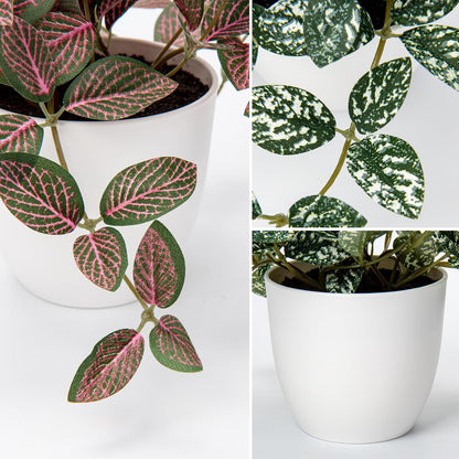Artificial English Ivy Hanging Plants 2pcs Faux Ivy Vines with Black Pot Small Fake Potted Greenery Plant for Indoor Home Aesthetic Living Room Bathroom Desk Shelf Office Decor