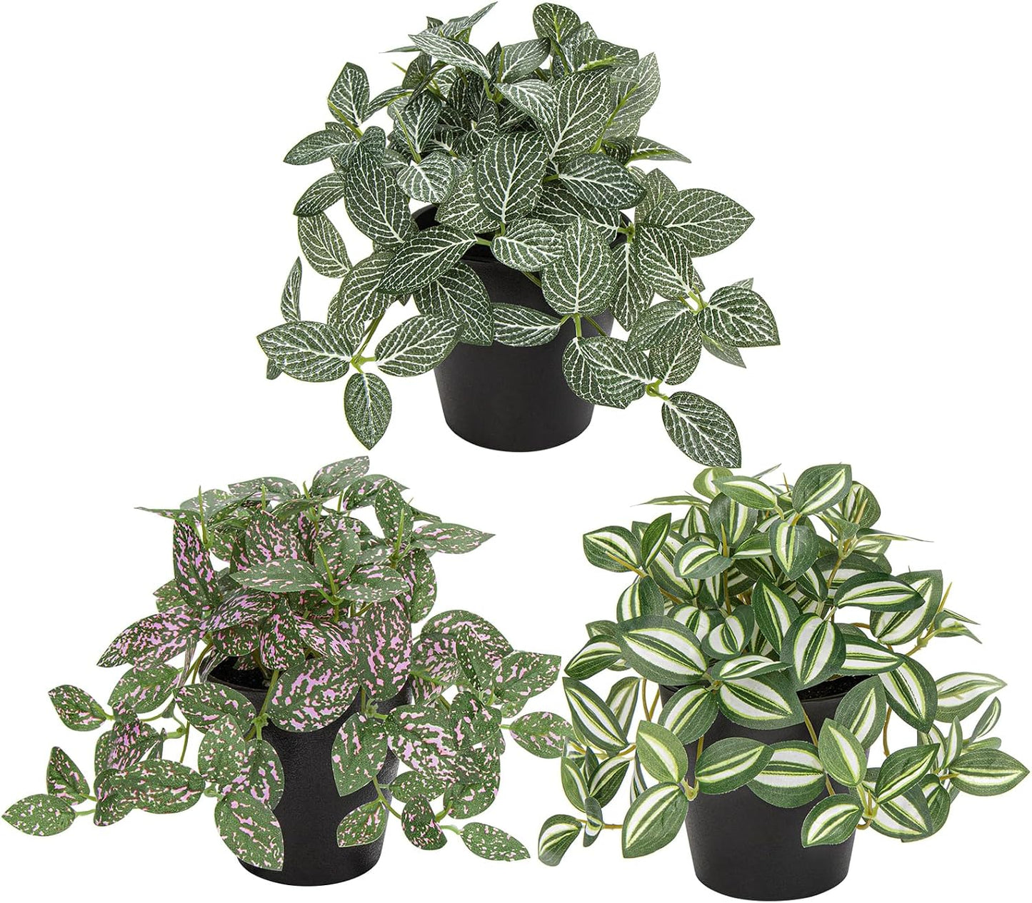 Artificial English Ivy Hanging Plants 2pcs Faux Ivy Vines with Black Pot Small Fake Potted Greenery Plant for Indoor Home Aesthetic Living Room Bathroom Desk Shelf Office Decor