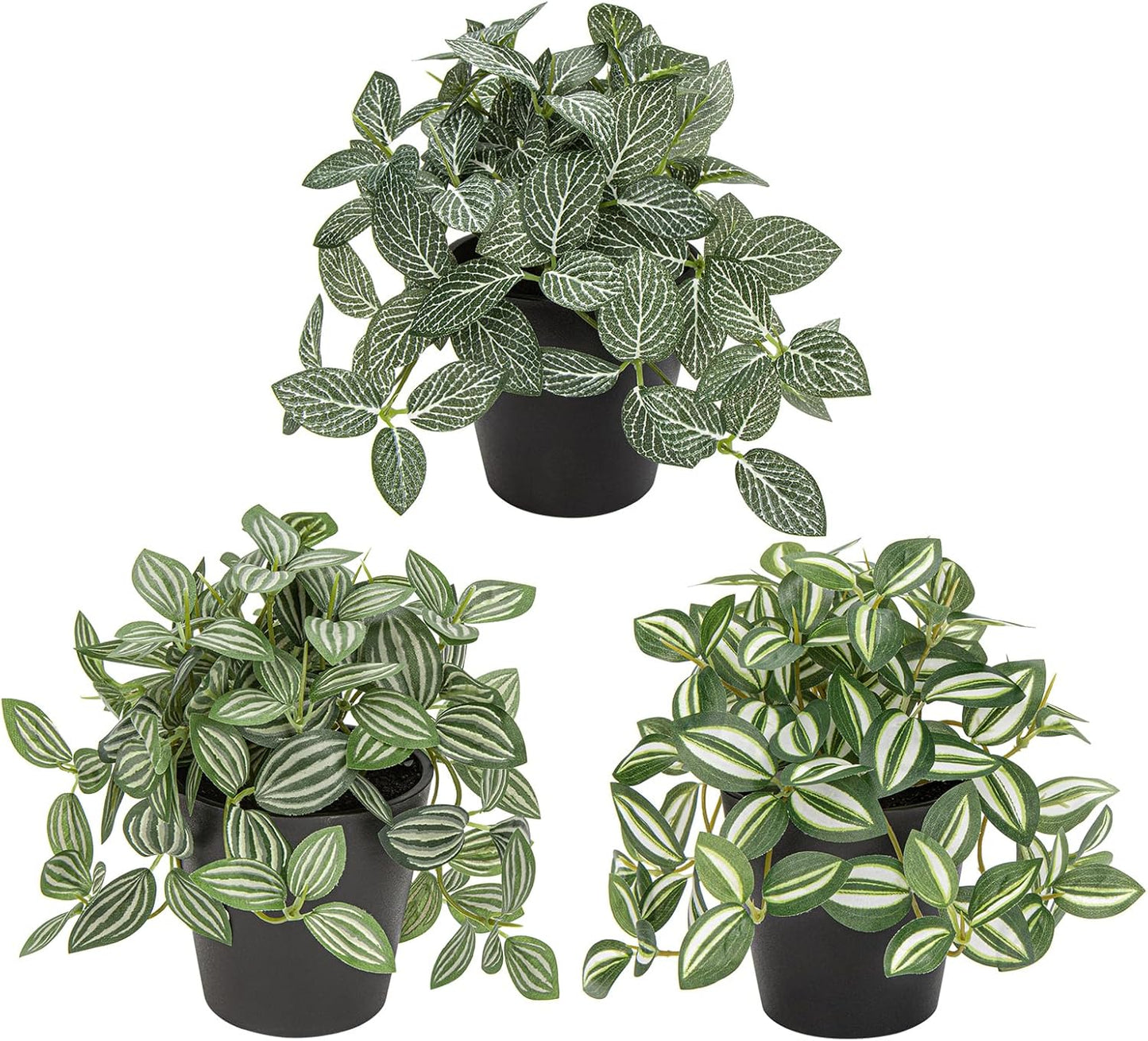 Artificial English Ivy Hanging Plants 2pcs Faux Ivy Vines with Black Pot Small Fake Potted Greenery Plant for Indoor Home Aesthetic Living Room Bathroom Desk Shelf Office Decor