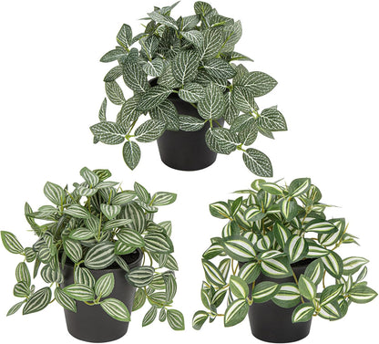 Artificial English Ivy Hanging Plants 2pcs Faux Ivy Vines with Black Pot Small Fake Potted Greenery Plant for Indoor Home Aesthetic Living Room Bathroom Desk Shelf Office Decor