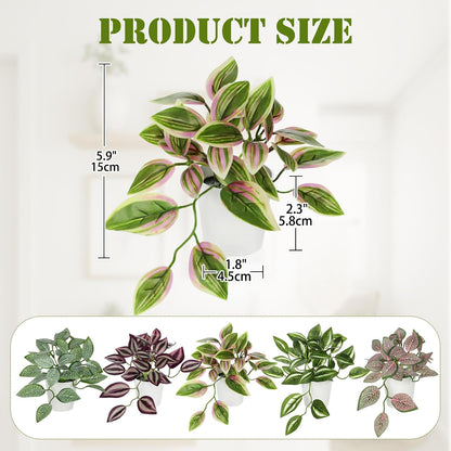Artificial English Ivy Hanging Plants 2pcs Faux Ivy Vines with Black Pot Small Fake Potted Greenery Plant for Indoor Home Aesthetic Living Room Bathroom Desk Shelf Office Decor