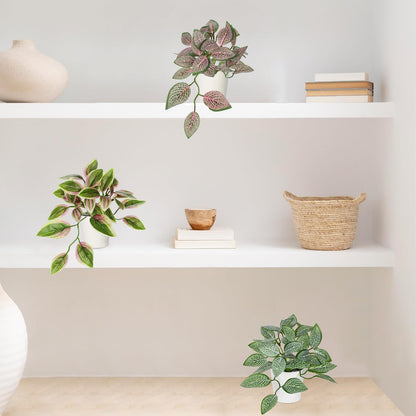 Artificial English Ivy Hanging Plants 2pcs Faux Ivy Vines with Black Pot Small Fake Potted Greenery Plant for Indoor Home Aesthetic Living Room Bathroom Desk Shelf Office Decor