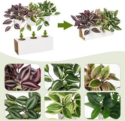 Artificial English Ivy Hanging Plants 2pcs Faux Ivy Vines with Black Pot Small Fake Potted Greenery Plant for Indoor Home Aesthetic Living Room Bathroom Desk Shelf Office Decor