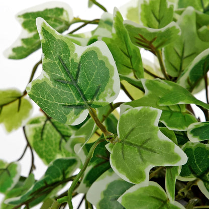 Artificial English Ivy Hanging Plants 2pcs Faux Ivy Vines with Black Pot Small Fake Potted Greenery Plant for Indoor Home Aesthetic Living Room Bathroom Desk Shelf Office Decor