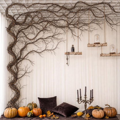 5 Pcs 39in Artificial Bendable Tree Branches for Decoration Fake Trunk Garland Twigs Leaves Cherry Blossom Grape Vines for Wall Hanging Front Door Reptile Habitat Decoration (Fresh)