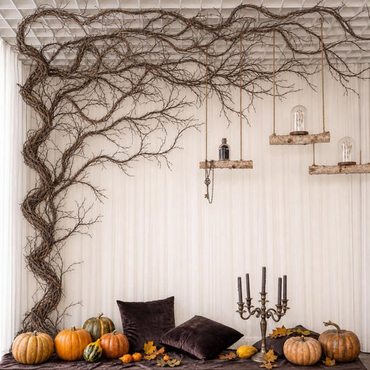 5 Pcs 39in Artificial Bendable Tree Branches for Decoration Fake Trunk Garland Twigs Leaves Cherry Blossom Grape Vines for Wall Hanging Front Door Reptile Habitat Decoration (Fresh)