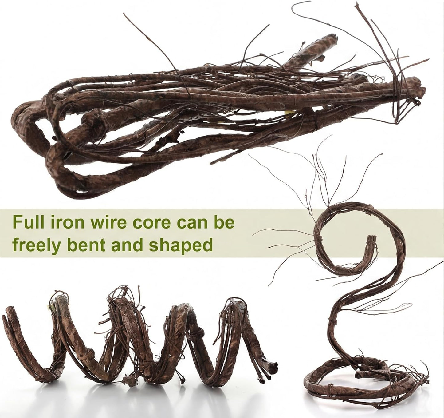 5 Pcs 39in Artificial Bendable Tree Branches for Decoration Fake Trunk Garland Twigs Leaves Cherry Blossom Grape Vines for Wall Hanging Front Door Reptile Habitat Decoration (Fresh)
