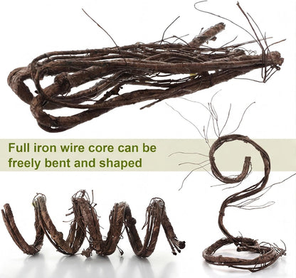 5 Pcs 39in Artificial Bendable Tree Branches for Decoration Fake Trunk Garland Twigs Leaves Cherry Blossom Grape Vines for Wall Hanging Front Door Reptile Habitat Decoration (Fresh)