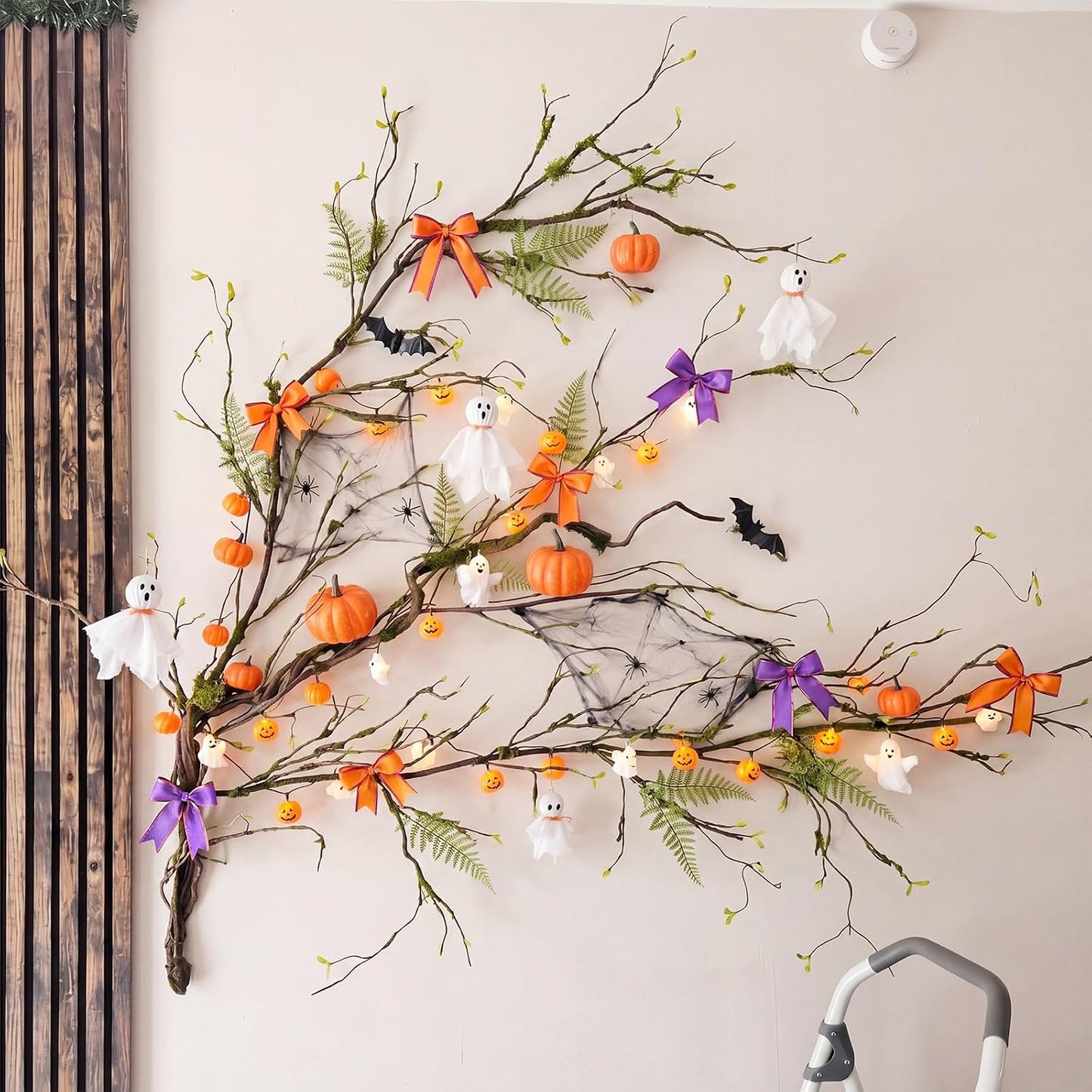 5 Pcs 39in Artificial Bendable Tree Branches for Decoration Fake Trunk Garland Twigs Leaves Cherry Blossom Grape Vines for Wall Hanging Front Door Reptile Habitat Decoration (Fresh)