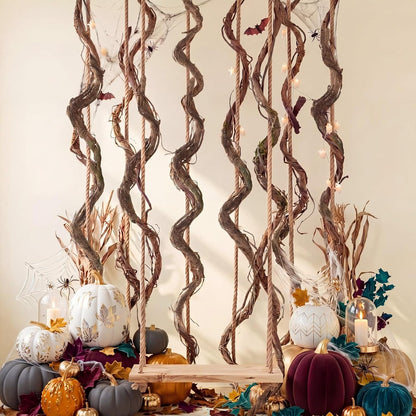 5 Pcs 39in Artificial Bendable Tree Branches for Decoration Fake Trunk Garland Twigs Leaves Cherry Blossom Grape Vines for Wall Hanging Front Door Reptile Habitat Decoration (Fresh)