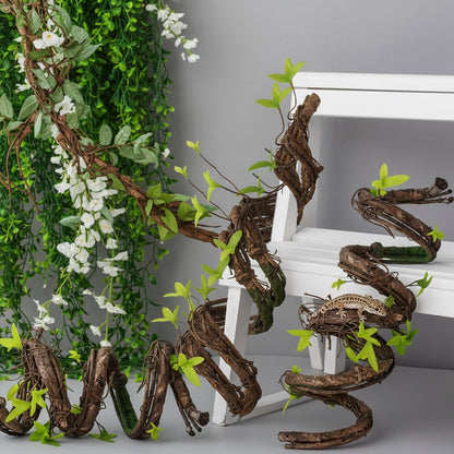 5 Pcs 39in Artificial Bendable Tree Branches for Decoration Fake Trunk Garland Twigs Leaves Cherry Blossom Grape Vines for Wall Hanging Front Door Reptile Habitat Decoration (Fresh)