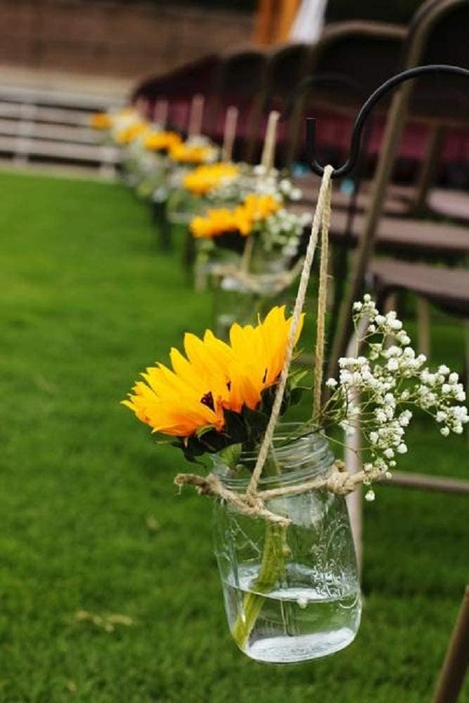 Artificial Sunflower Flowers Long Stem Silk Fake Large Sunflowers Decoration for Outdoor Home Wedding Baby Shower Birthday Party Single Bulk Yellow Fall Decor (Dark Center)