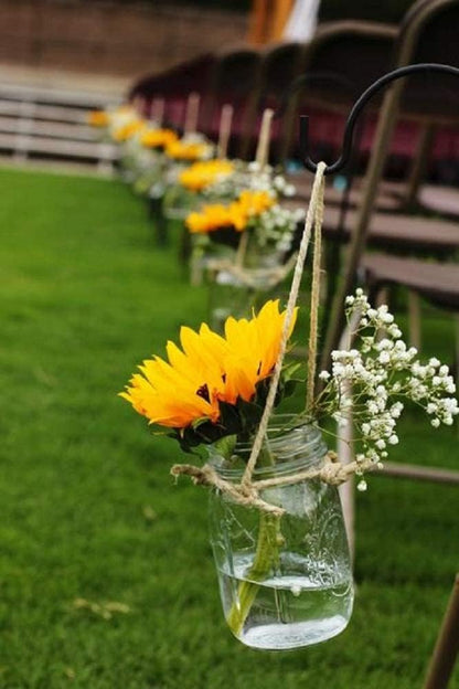 Artificial Sunflower Flowers Long Stem Silk Fake Large Sunflowers Decoration for Outdoor Home Wedding Baby Shower Birthday Party Single Bulk Yellow Fall Decor (Dark Center)