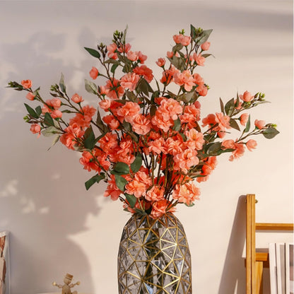 34.6” /88cm Artificial Camellia Bouquet, 4Pcs Faux Flowers Silk Touch Realistic Camellia Flowers, for Table Decorations, Weddings, Home, Office Decor (Orange)