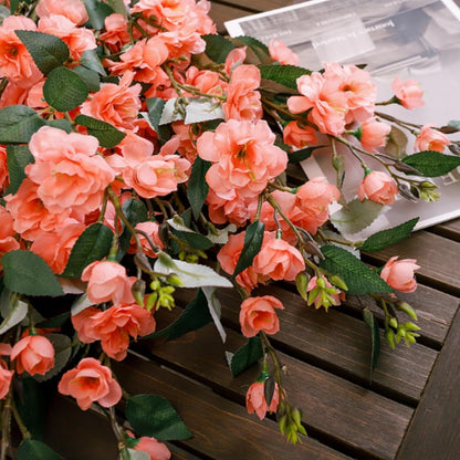 34.6” /88cm Artificial Camellia Bouquet, 4Pcs Faux Flowers Silk Touch Realistic Camellia Flowers, for Table Decorations, Weddings, Home, Office Decor (Orange)