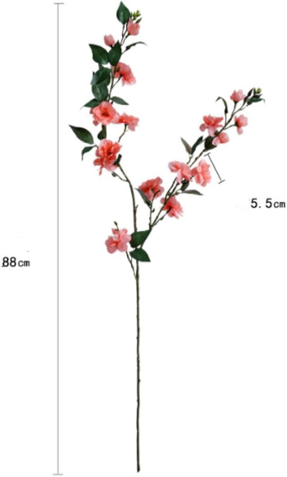34.6” /88cm Artificial Camellia Bouquet, 4Pcs Faux Flowers Silk Touch Realistic Camellia Flowers, for Table Decorations, Weddings, Home, Office Decor (Orange)