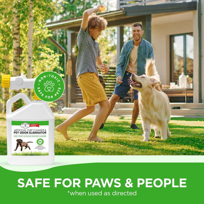Stuart Pet Supply Artificial Turf Cleaner and Outdoor Pet Odor Eliminator Concentrate is ideal for Yards, Artificial Grass and Patios, Great Yard Odor Eliminator for Dogs Doggie Doo Dissolver (32 Oz.)