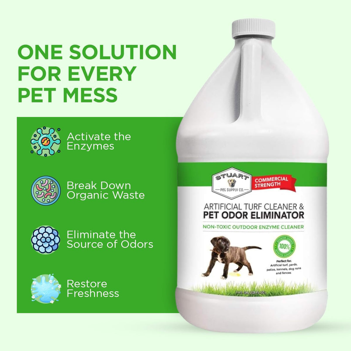 Stuart Pet Supply Artificial Turf Cleaner and Outdoor Pet Odor Eliminator Concentrate is ideal for Yards, Artificial Grass and Patios, Great Yard Odor Eliminator for Dogs Doggie Doo Dissolver (32 Oz.)